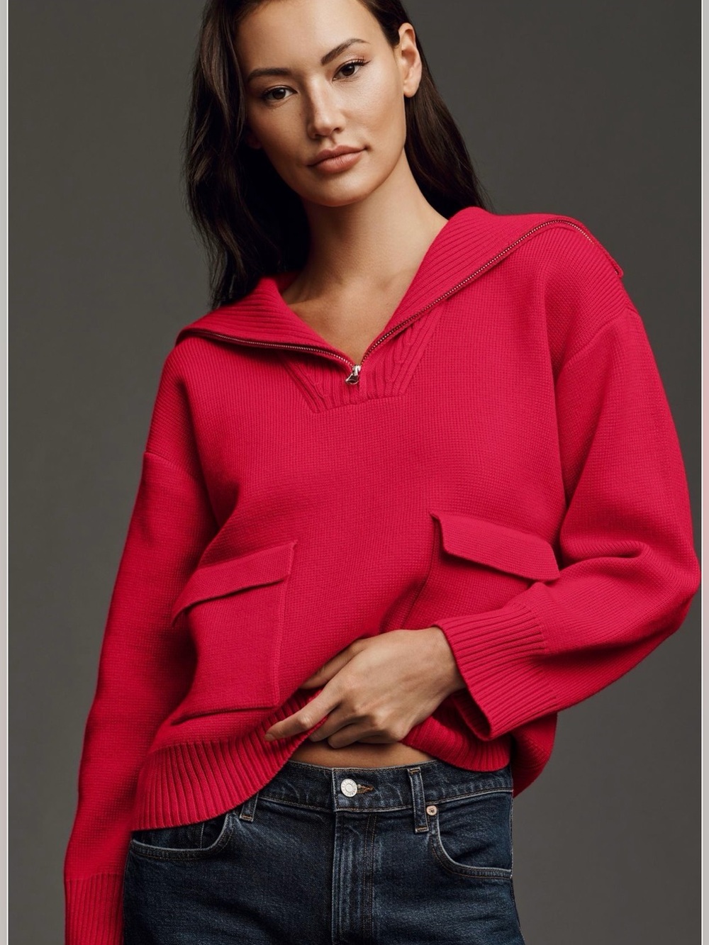 Anthropologie English  Factory Half-Zip Pullover Sweater